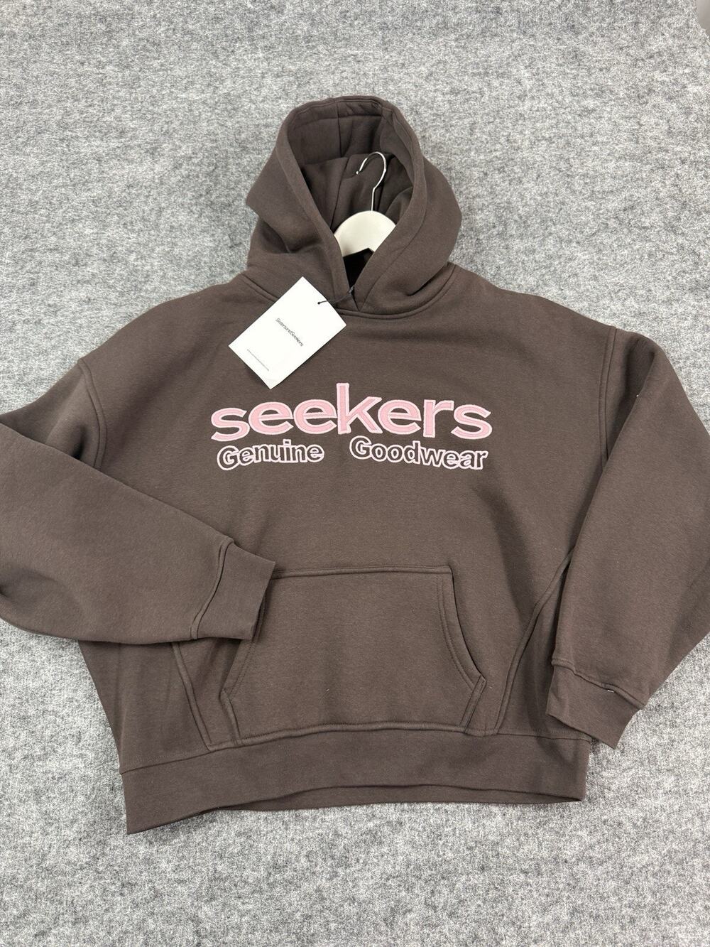 Sisters and Seekers Hoodie Women Large Brown Oversized Sweatshirt Streetwear N90
